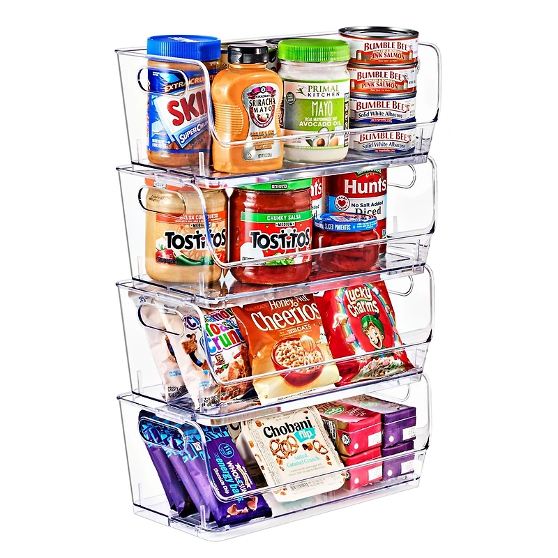 Sorbus Pack Small Wide Open Front Stackable Storage Bins for Kitchen Pantry Organization