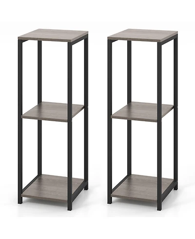 Gymax 3 Tier Tall Metal Plant Stand Corner Plant Holder Metal Frame
