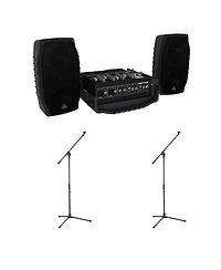 Behringer Europort PPA200 200-Watt 5-Channel Portable PA System with Wireless Microphone Option, Klark Teknik Multi-fx Processor