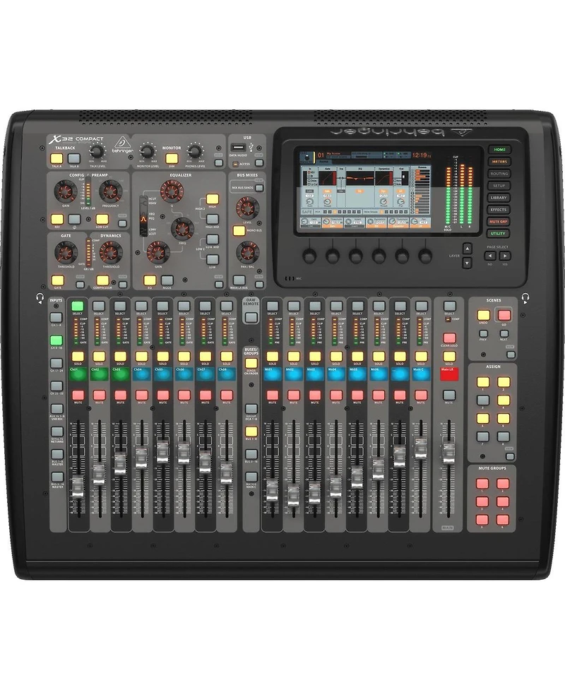 Behringer X32 Compact 40-Input 25-Bus Digital Mixing Console with 16 Programmable Midas Preamps, 17 Motorized Faders