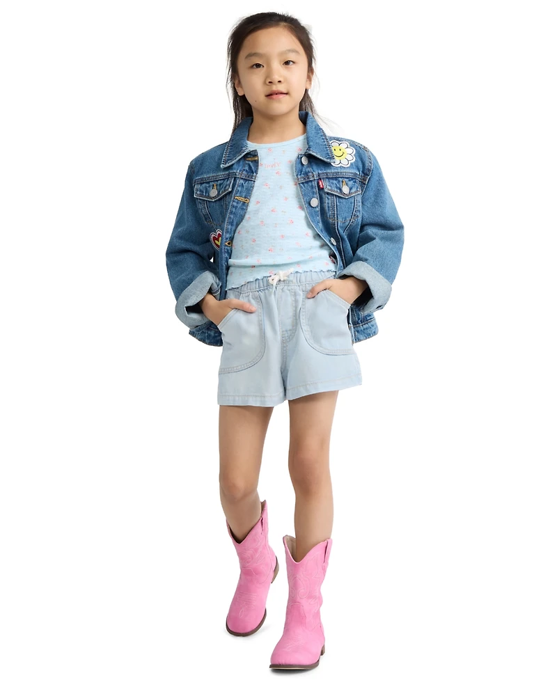 Levi's Girls' 4-6x Denim Parachute Shorts