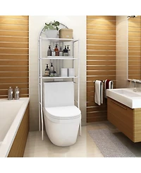 Gymax Bathroom 3-Tier Metal Storage Rack Over the Toilet Space Saver