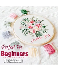 Gnuadz Elly Grace Embroidery Kit Hoop Beginners Adults Thread Joy