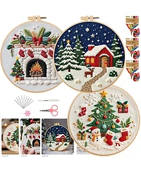 Gnuadz Christmas Cottage Embroidery Kit Diy Art Craft