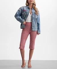 Guess Women's Marilyn Vichy Mid-Rise Capris