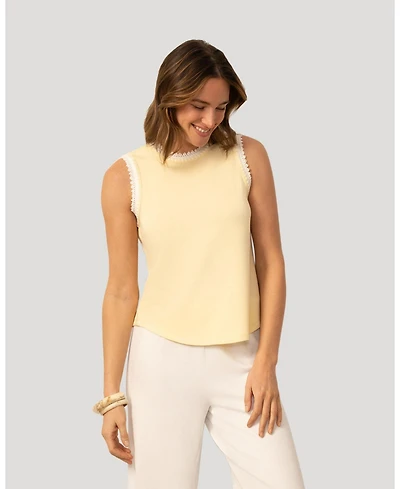 Cable & Gauge Women's Embroidered Trim Scuba Tank Top