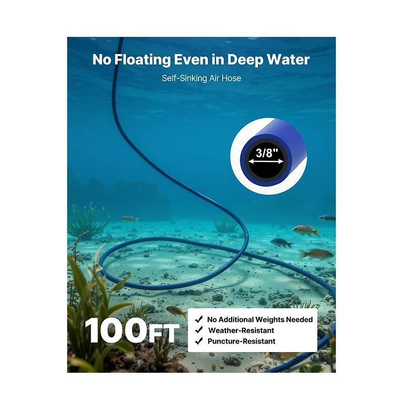 Sugift Pond Aerators 5.2CFM Aeration System for Lake up to 3 Acres