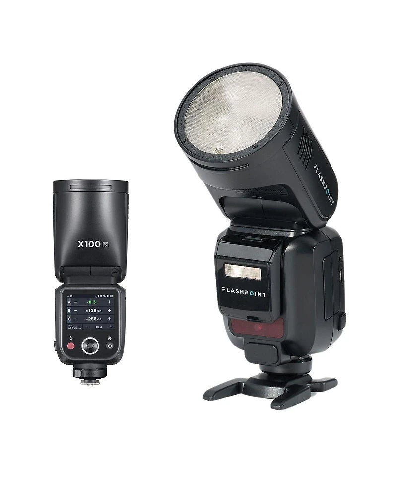 Flashpoint X100 Ttl R2 On Camera Li-on Round Head Flash For Sony with Round Head Flash Accessory Kit