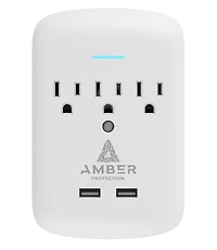 Amber Protection 3 Outlet Surge Surge Protector 2024
