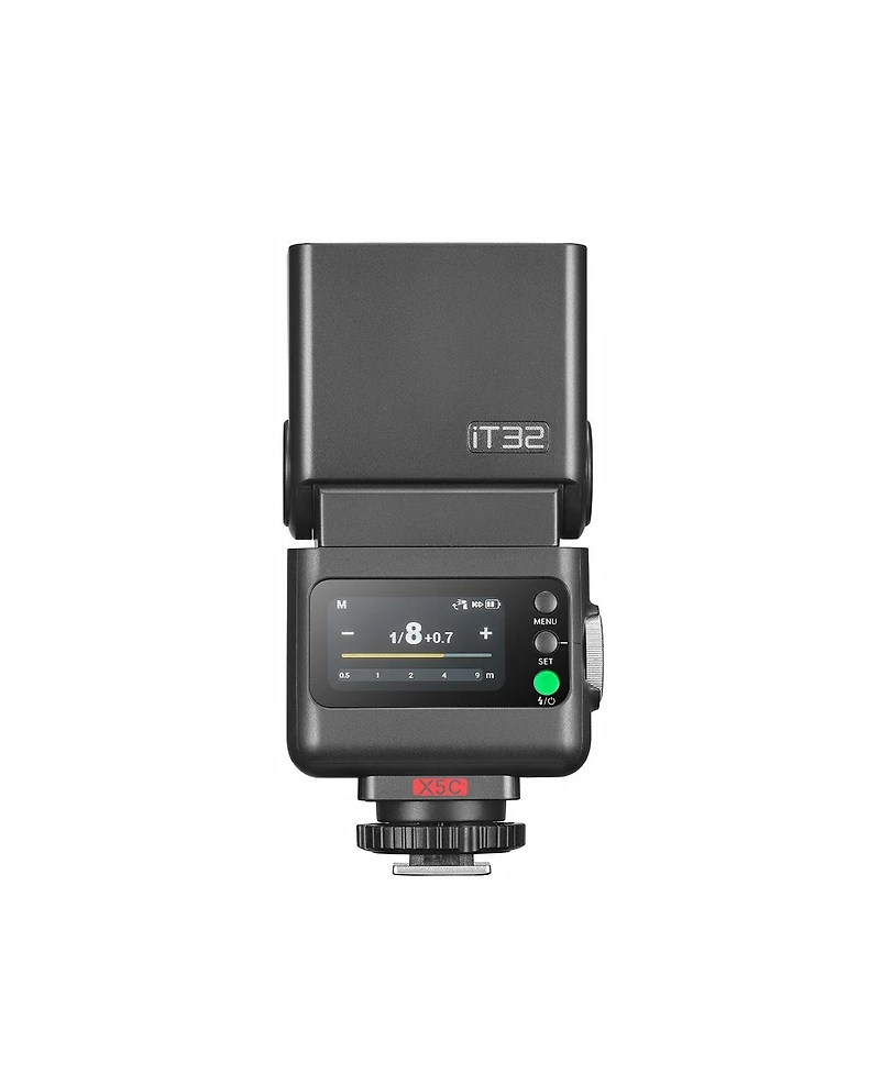 Flashpoint iT32 Compact R2 Ttl Mini Camera Flash with Detachable Magnetic X5-o Interchangeable H ot Shoe Module and Wireless Trigger