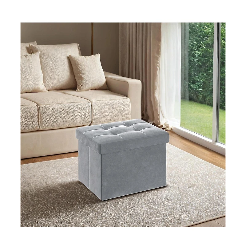 Slickblue Multi Use Foldable Ottoman with Storage for Home and Dorm Use