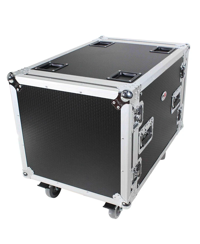 ProX T-10RSS24 10U Ata Deluxe Flight Road Case with 4" Casters for Amplifier Rack Mount Module, 24" Rail Depth