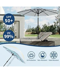 gaomon Outdoor 9FT Stripe Outdoor Patio Umbrella, Uv Protection Waterproof for Pool Deck Yard