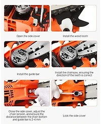 Skonyon 25.4CC 12in 1.2HP Gas Chainsaw for Tree Cutting and Trimming