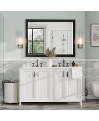 Apmir Metal Framed Wall Mirrors for Bedroom, Rectangle Wall-Mounted Mirrors