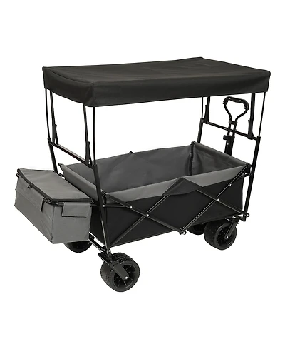 Mondawe 480lbs Collapsible Storage Wagon Utility Carts w/ Mosquito Net, Ice Pack, Removable Canopy