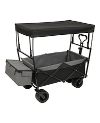 Mondawe 480lbs Collapsible Storage Wagon Utility Carts w/ Mosquito Net, Ice Pack, Removable Canopy
