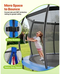 Mecale 10 Ft Recreational Trampoline with Safety Net Thickened Pad