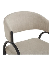 flynama Modern Fabric Bar Stools Set of 2 with Back, Metal Frame