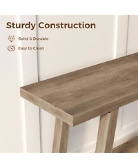 gaomon 70.8" Extra Long Console Table, 2 Tier Narrow Sofa Table for Behind Couch, Entryway Hallway Living Room, Farmhouse Style