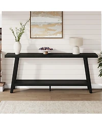 gaomon 70.8" Extra Long Console Table, 2 Tier Narrow Sofa Table for Behind Couch, Entryway Hallway Living Room, Farmhouse Style