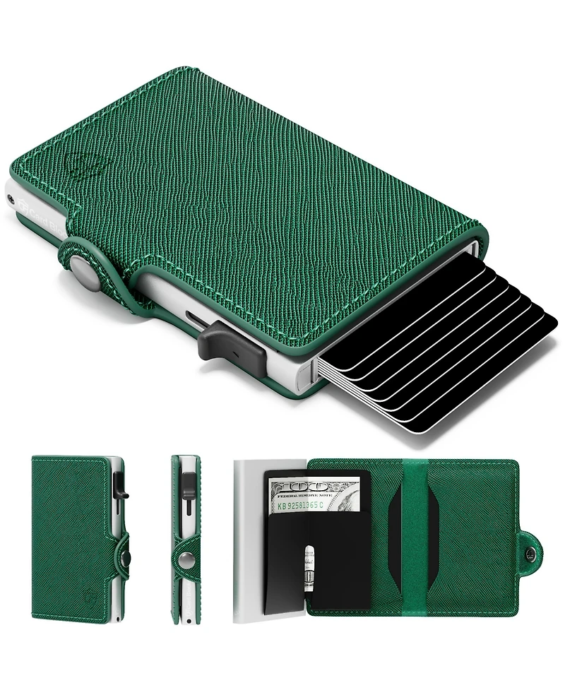 Conceal Plus Rfid Pop Up Wallet for Women - Slim Minimalist Credit Card Holder (4-6 Capacity) Aluminum Metal Case
