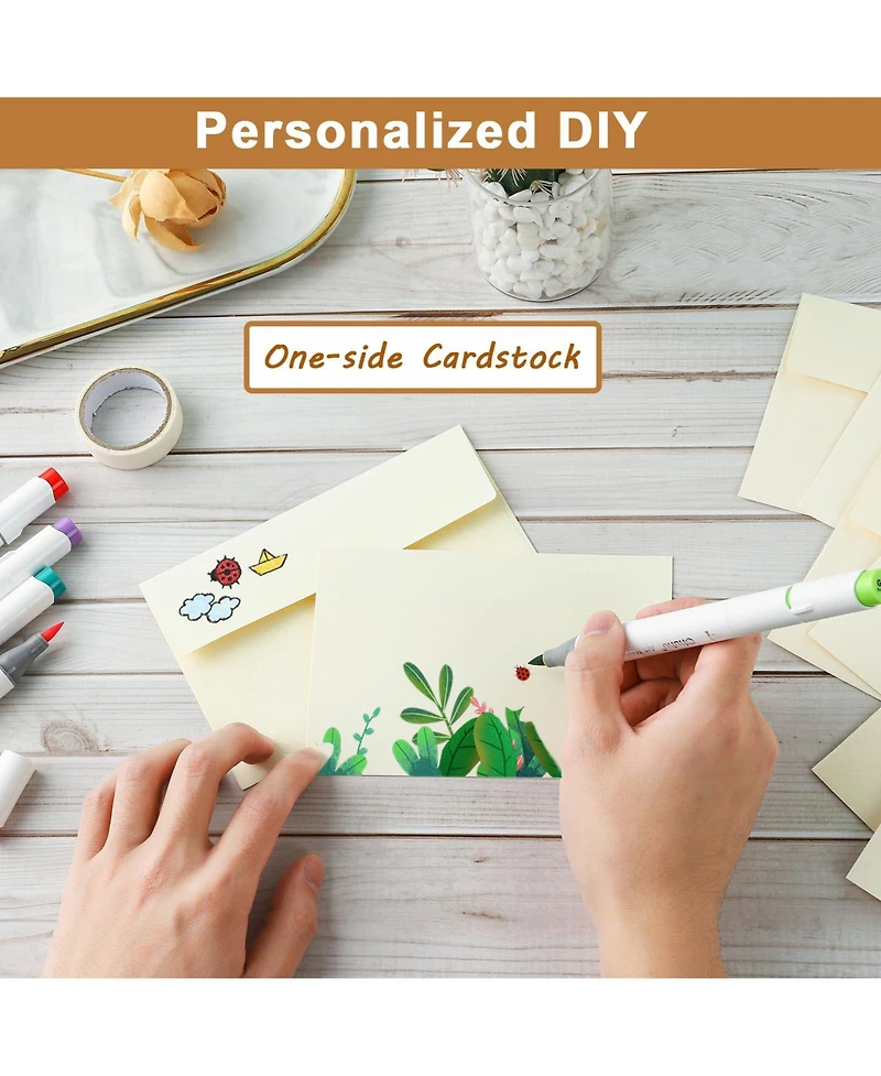 Gnuadz Greeting Cards Envelopes Single Panel Cardstock Printable Self Seal Diy Invitations