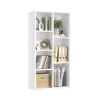 Slickblue Modern Bookshelf with 7 Cube Compartments Storage Shelf