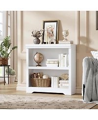 gaomon 2-Tier Farmhouse Bookshelf, 31.5" Tall Open Bookcase with Adjustable Shelves, 31.5" Wide Storage for Home Office Living Room Bedroom