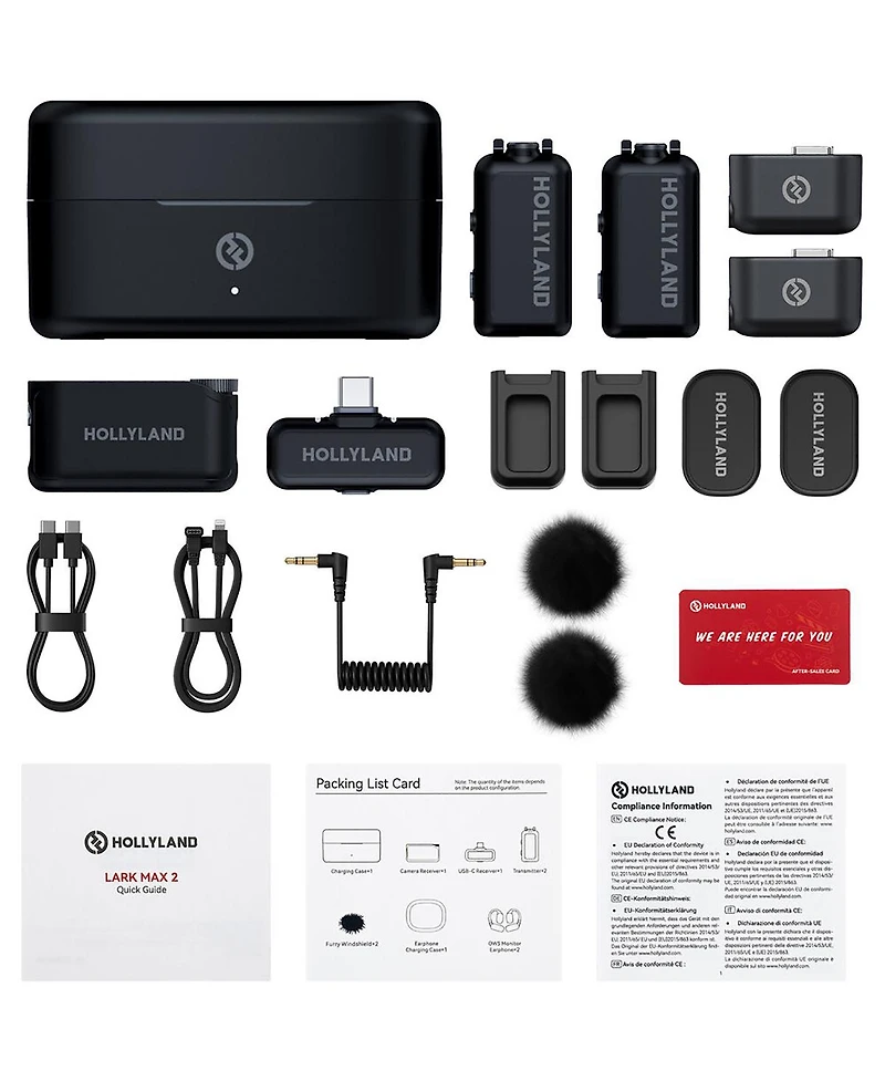 Hollyland Lark Max 2 Combo 2.4GHz 2-Person Wireless Lavalier Microphone System