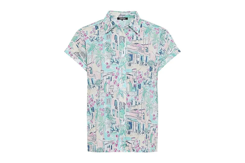 Olsen Women's Italian Villa Print Shirt