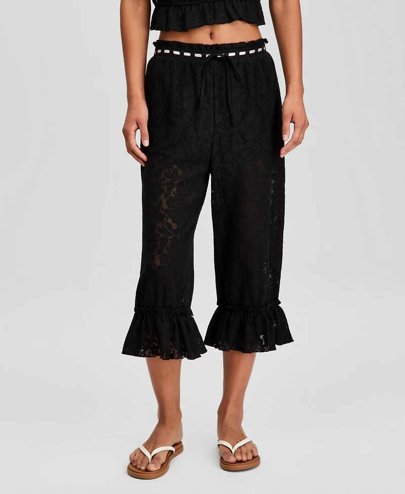 And Now This Women's Ribbon-Trim Lace Capri Pants, Macy's Exclusive