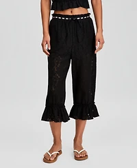 And Now This Women's Ribbon-Trim Lace Capri Pants, Macy's Exclusive