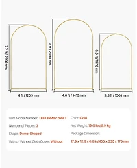 Sugift Set of 3 Metal Wedding Arch Backdrop Stands for Celebrations