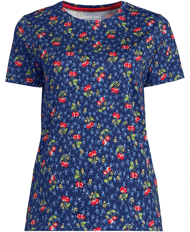 Lands' End Women's Tall Relaxed Supima Cotton Crew Neck T-Shirt