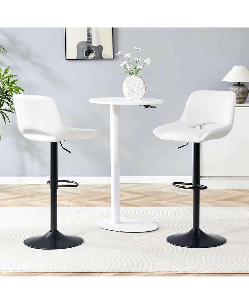 Rainsken Swivel Bar Stools Set of 2, with Linen Fabric Cushion, Metal Leg Kitchen Island Chairs, Holds Up to 250 lbs, for Restaurant, Dining Room