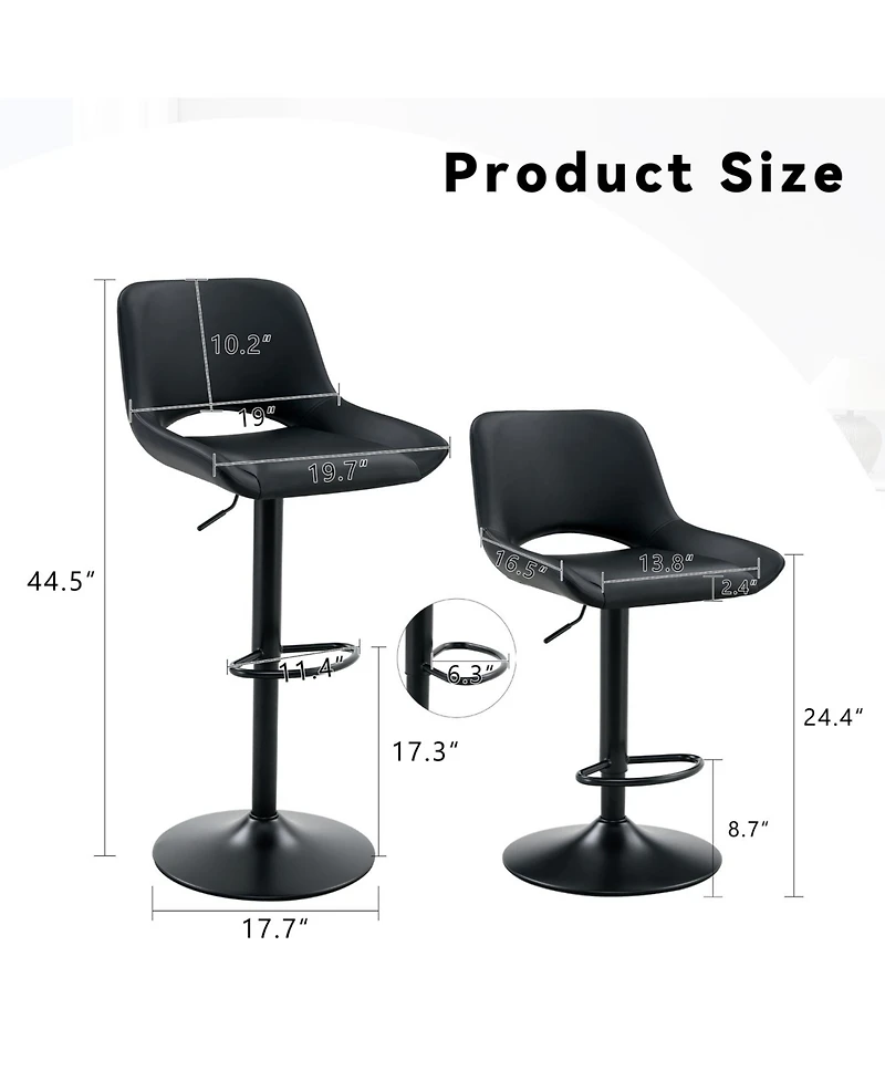 Rainsken Swivel Bar Stools Set of 2, with Linen Fabric Cushion, Metal Leg Kitchen Island Chairs, Holds Up to 250 lbs, for Restaurant, Dining Room