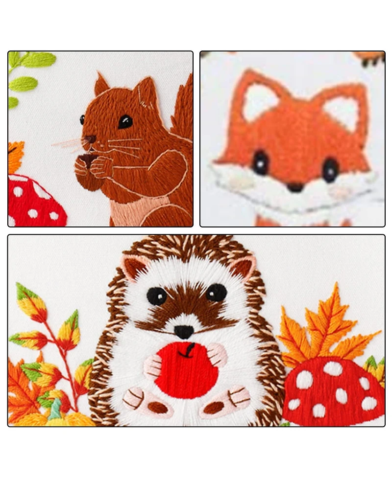 Gnuadz 3 Set Animal Embroidery Kits Beginners Diy Needlepoint