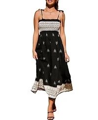 Cupshe Women's Smocked Strapeless Beach Dress