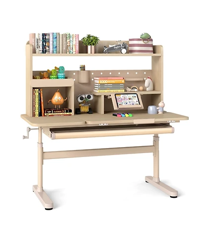 Slickblue Ergonomic Writing Desk with Tilt Surface and Book Stand Holder