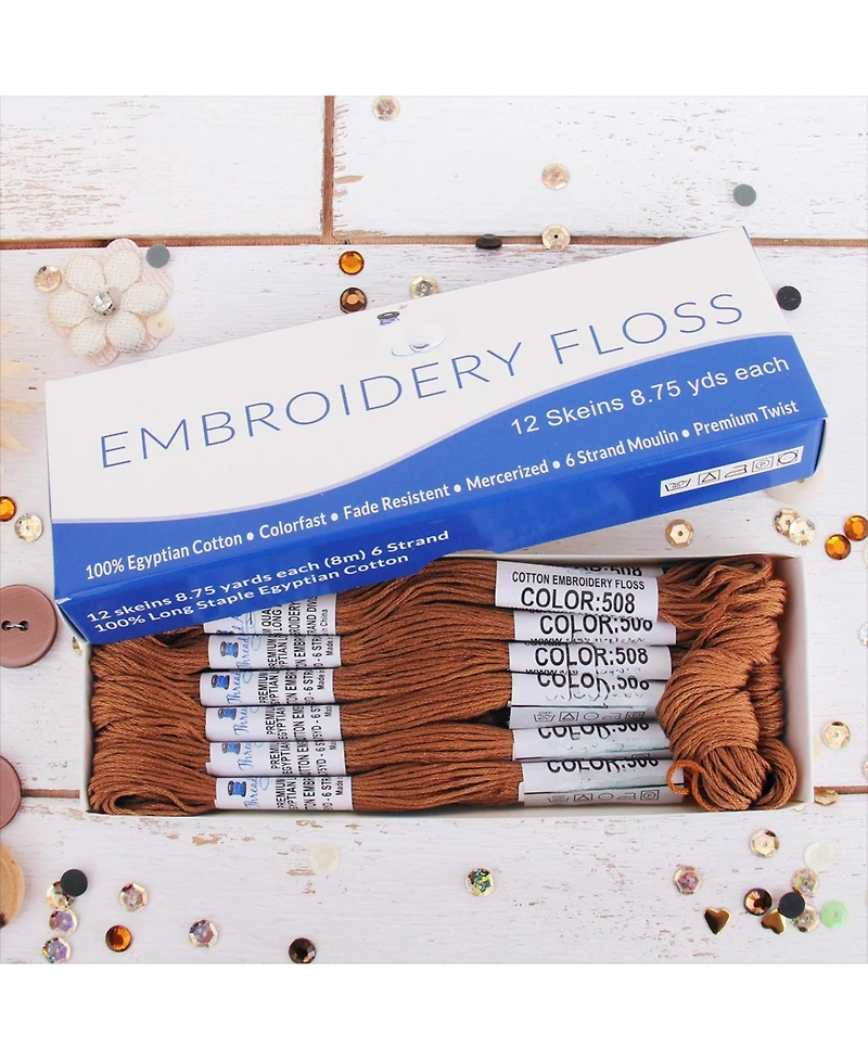 Gnuadz 12 Skeins Egyptian Cotton Embroidery Floss for Crafts