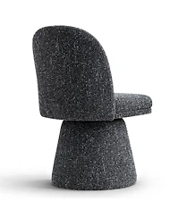 Maison Boucle Swivel Home Office Chair, Upholstered Fabric Desk Armless, 1 Pc