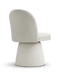 Maison Boucle Swivel Home Office Chair, Upholstered Fabric Desk Armless, 1 Pc
