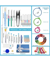 Gnuadz 156 Punch Needle Embroidery Kit Beginner Floss 100 Colors