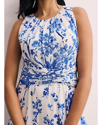 The Fold Women's Oria Floral Print Silk Maxi Dress