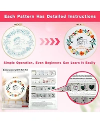 Gnuadz 4 Sets Mom Embroidery Kit Beginners Flower Cross Stitch Gift