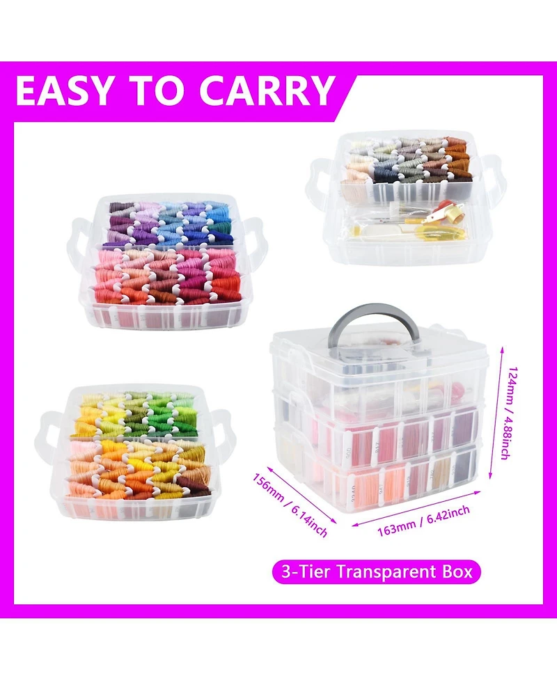 Gnuadz Embroidery Floss Kit Cross Stitch Thread Bracelet String Diy Crafts Tools Organizer Box