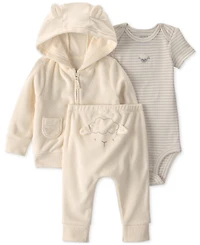 Carter's Baby Girls' or Boys' Sheep Terry Bodysuit, Cardigan and Pants, 3-Piece Set