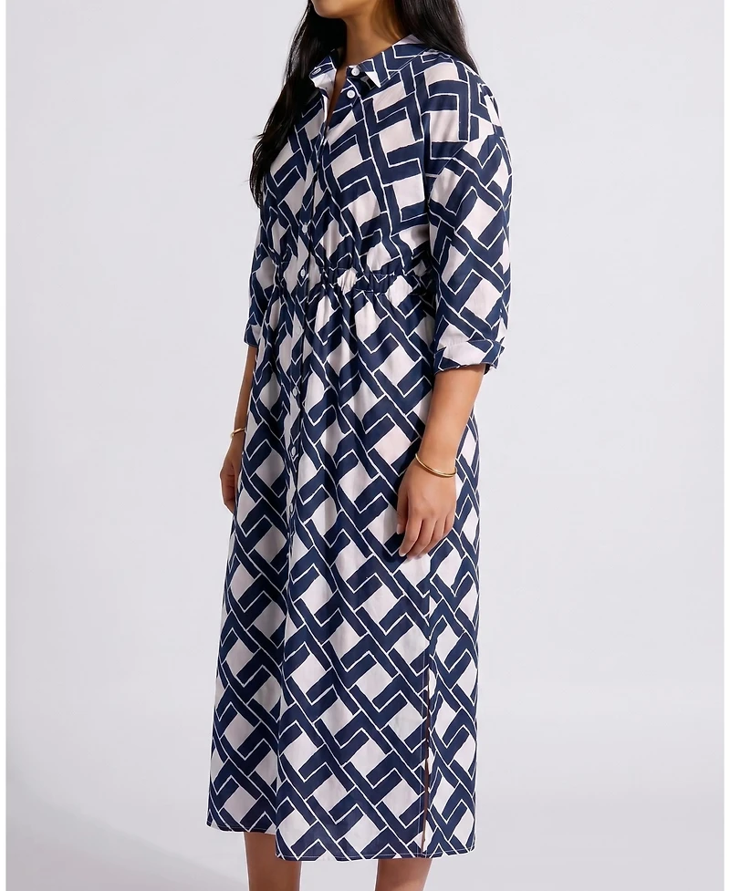 Universal Standard Plus Paros Drawstring Linen Shirtdress