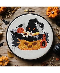 Gnuadz 3 Sets Embroidery Kit Gothic Cross Pumpkin Pattern Diy Gift